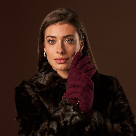 Florentina (red) - Handmade Italian knitted wool gloves with luxurious cashmere lining - Leather Gloves Online - Luxury Leather Gloves - 8