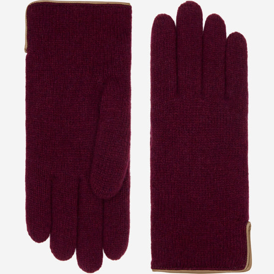 Florentina (red) - Handmade Italian knitted wool gloves with luxurious cashmere lining - Leather Gloves Online - Luxury Leather Gloves - 1