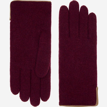 Florentina (red) - Handmade Italian knitted wool gloves with luxurious cashmere lining - Leather Gloves Online - Luxury Leather Gloves - 1