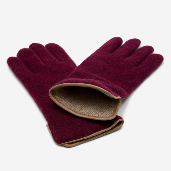 Florentina (red) - Handmade Italian knitted wool gloves with luxurious cashmere lining - Leather Gloves Online - Luxury Leather Gloves - 2
