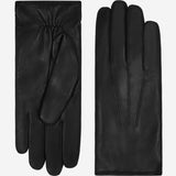 Francesca (black) - Italian lambskin leather gloves with white rabbit fur lining