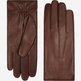 Francesca (brown) - Italian lambskin leather gloves with brown fur lining