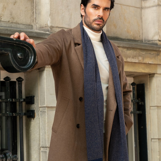 Riccardo (blue & brown) - 100% cashmere scarf with pattern
- Leather Gloves Online - Luxury Italian Scarf - 2