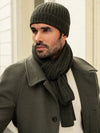 Napoli (dark green) - 100% cashmere ribbed scarf (unisex)- Leather Gloves Online - Luxury Italian Scarf - 14