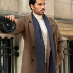 Cashmere Scarf Blue & Brown Men Riccardo - Leather Gloves Online® - Luxury Leather Gloves - Made in Italy - 7