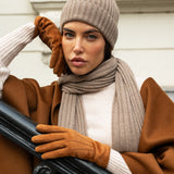 Cashmere Beanie Brown Milano - Leather Gloves Online® - Luxury Leather Gloves - Made in Italy - 17