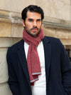 Riccardo (red & grey) - 100% cashmere scarf with pattern - Leather Gloves Online - Luxury Italian Scarf - 10