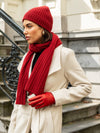 Napoli (red) - 100% cashmere ribbed scarf (unisex)- Leather Gloves Online - Luxury Italian Scarf - 15