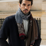 Red/Blue Italian Scarf Men Federico - Leather Gloves Online® - Luxury Leather Gloves - Made in Italy - 9