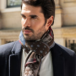 Red/Blue Italian Scarf Men Federico - Leather Gloves Online® - Luxury Leather Gloves - Made in Italy - 7