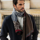 Red/Blue Italian Scarf Men Federico - Leather Gloves Online® - Luxury Leather Gloves - Made in Italy - 11