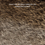 Marco (black) - Italian lambskin leather gloves with brown rabbit fur lining