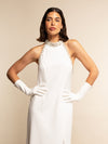 Gabriella (white) - Italian unlined 6-button length leather bridal / opera gloves - Leather Gloves Online - Luxury Leather Gloves - 1