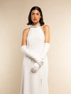Gabriella (white) - Italian unlined 12-button length leather bridal / opera gloves - Leather Gloves Online - Luxury Leather Gloves - 2