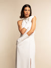 Gabriella (white) - Italian unlined 6-button length leather bridal / opera gloves - Leather Gloves Online - Luxury Leather Gloves - 3