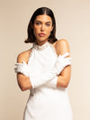 Gabriella (white) - Italian unlined 8-button length leather bridal / opera gloves - Leather Gloves Online - Luxury Leather Gloves - 3