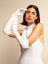 Gabriella (white) - Italian unlined 12-button length leather bridal / opera gloves - Leather Gloves Online - Luxury Leather Gloves - 3