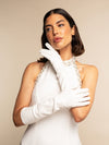 Gabriella (white) - Italian unlined 8-button length leather bridal / opera gloves - Leather Gloves Online - Luxury Leather Gloves - 7