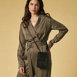 Giada (black) - Women's crossbody phone wallet with shoulder strap