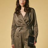 Giada (black) - Women's crossbody phone wallet with shoulder strap