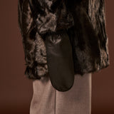 Gianetta (black) – Italian lambskin mittens with luxurious lambswool lining