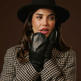 Gianetta (black) – Italian lambskin mittens with luxurious lambswool lining