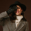 Gianetta (black) - Italian lambskin mittens with luxurious lambswool lining