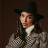 Gianetta (black) - Italian lambskin mittens with luxurious lambswool lining