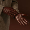 Giovanni (brown) - Classic Italian lambskin leather gloves with cashmere lining
