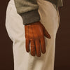 Giovanni (cognac) - Classic Italian lambskin leather gloves with cashmere lining