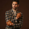 Giuseppe (cognac) - Italian lambskin fingerless leather driving gloves