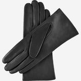 Isabella (black) - Italian lambskin leather gloves with cashmere lining & touchscreen feature