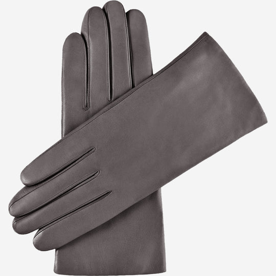 Isabella (dark grey) - Italian lambskin leather gloves with cashmere lining