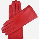 Isabella (red) - Italian lambskin leather gloves with cashmere lining