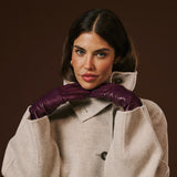 Isabella (eggplant) - Italian lambskin leather gloves with cashmere lining