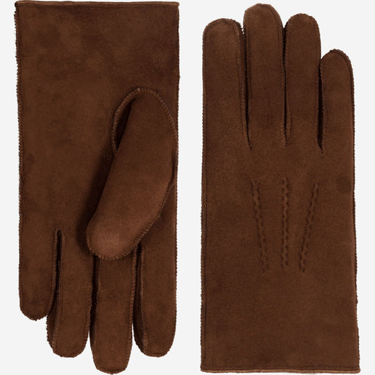 Jack (brown) – Suede leather gloves with luxurious sheep fur lining