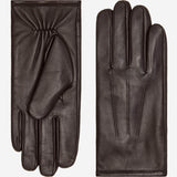 Julian (dark brown) - Classic sheepskin leather gloves with warm fleece lining and touchscreen feature