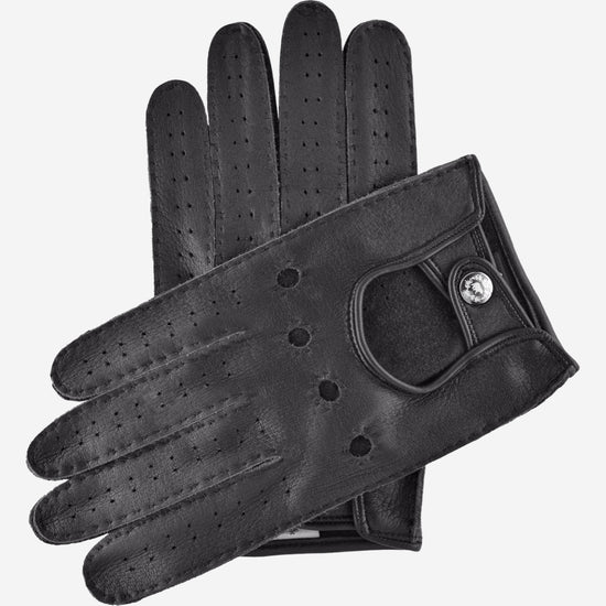 Leonardo (black) - Italian driving gloves made of American deerskin leather - Leather Gloves Online - Luxury Leather Gloves - 1