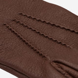 Lorenzo (brown) - Italian gloves made of American deerskin leather with cashmere lining