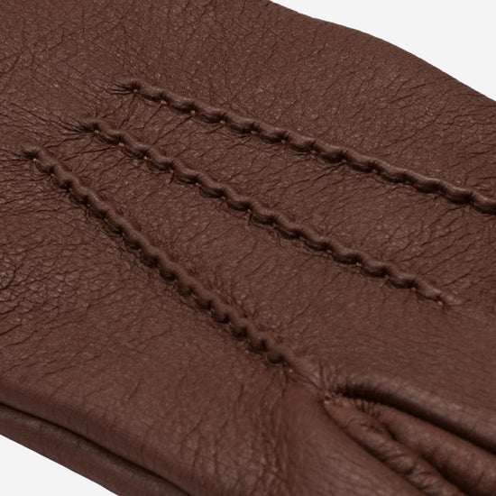 Lorenzo (brown) - Italian gloves made of American deerskin leather with cashmere lining - Leather Gloves Online - Luxury Leather Gloves - 4