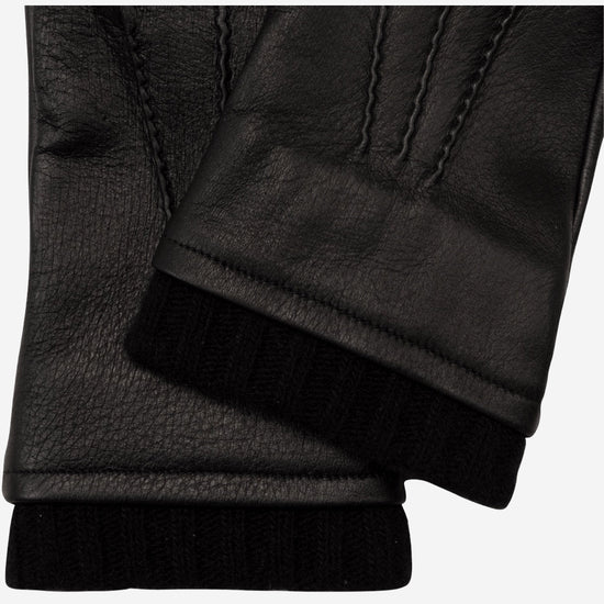 Lorenzo (black) - Italian gloves made of American deerskin leather with cashmere lining - Leather Gloves Online - Luxury Leather Gloves - 3