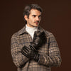 Luca (black) - Italian lambskin leather gloves with cashmere lining and checkered pattern - Leather Gloves Online - Luxury Leather Gloves - 6
