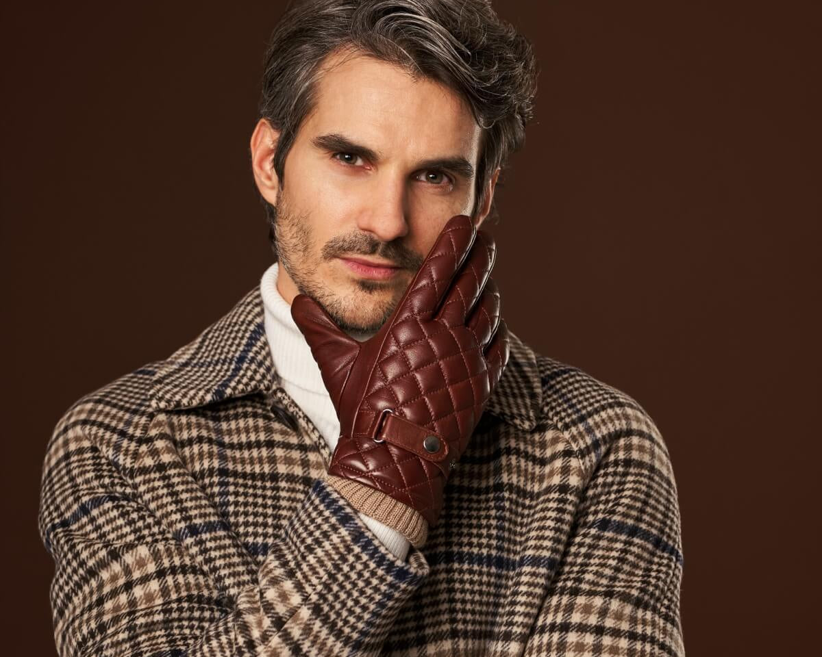 Deerskin Leather Gloves Men Brown Handmade in Italy – Leather