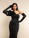 Lucia (black) - Italian unlined 16-button length leather opera gloves - Leather Gloves Online - Luxury Leather Gloves - 3