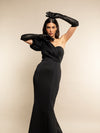 Lucia (black) - Italian unlined 12-button length leather opera gloves - Leather Gloves Online - Luxury Leather Gloves - 5