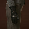 Luciana (black) - Extended women’s Italian lambskin leather gloves with rabbit fur lining