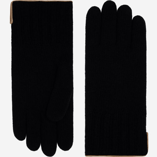 Luciano (black) - Handmade Italian knitted wool gloves with luxurious cashmere lining - Leather Gloves Online - Luxury Wool Gloves - 1
