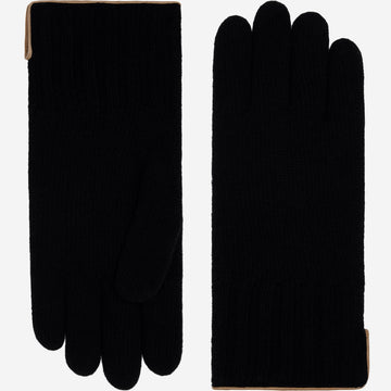 Luciano (black) - Handmade Italian knitted wool gloves with luxurious cashmere lining - Leather Gloves Online - Luxury Wool Gloves - 1