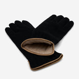 Luciano (black) - Handmade Italian knitted wool gloves with luxurious cashmere lining