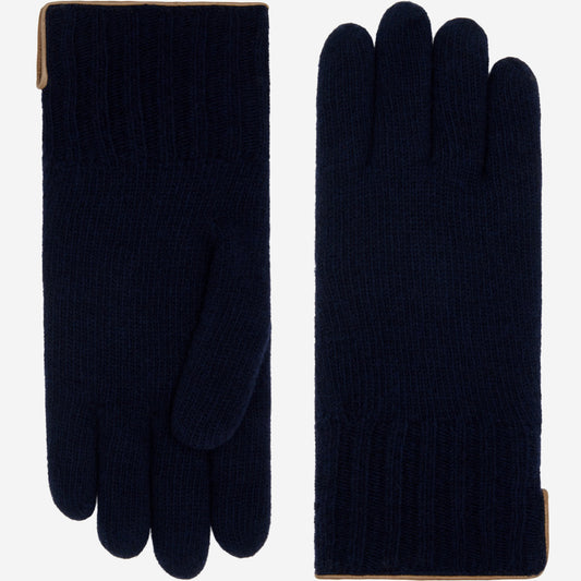 Luciano (dark blue) - Handmade Italian knitted wool gloves with luxurious cashmere lining - Leather Gloves Online - Luxury Wool Gloves - 1